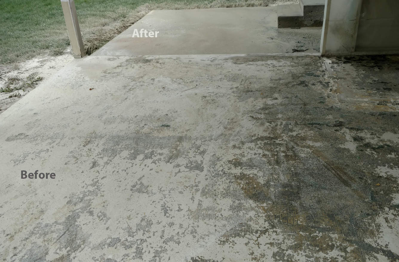 Residential concrete restoration before and after- Fort Collins Mobile Dustless Blasting - Blast from the Past